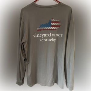 Gray American Flag Kentucky Whale Vineyard Vines Long Sleeve T-Shirt